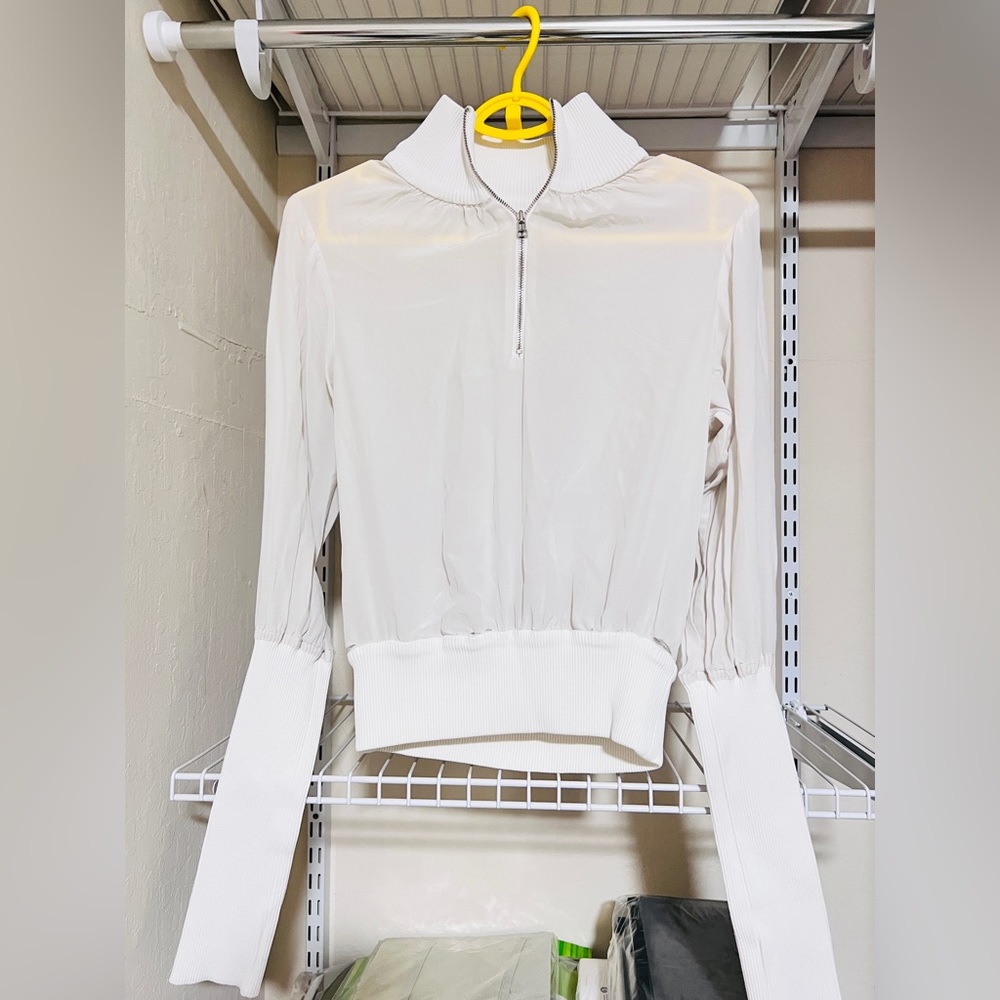 Women white sports blazer- silk